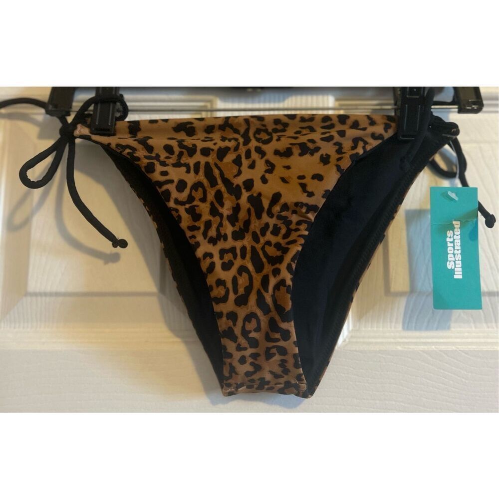 Sports Illustrated Leopard Bikini Bottoms Only Size Medium